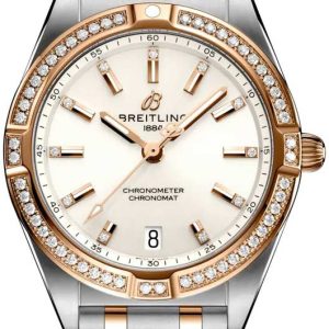 Breitling Damklocka U77310591A1U1 Chronomat 32 Vit/18 karat roséguld