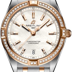 Breitling Damklocka U77310591A2U1 Chronomat 32 Vit/18 karat roséguld