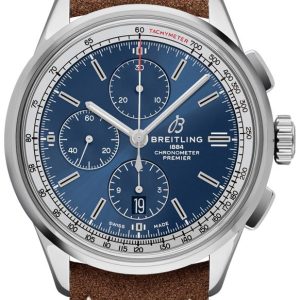 Breitling Herrklocka A13315351C1X2 Premier Chronograph 42 Blå/Läder