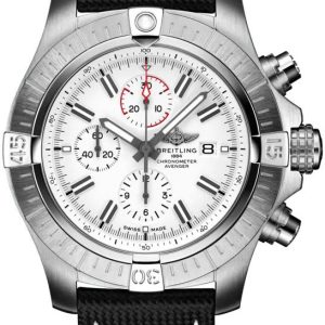 Breitling Herrklocka A133751A1A1X1 Avenger Chronograph 48 Vit/Läder