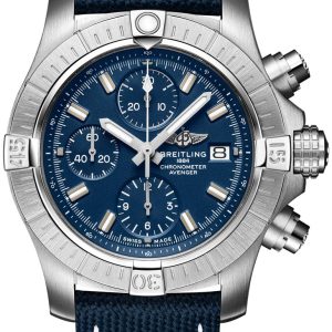 Breitling Herrklocka A13385101C1X1 Avenger Chronograph 43 Blå/Läder