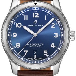 Breitling Herrklocka A17315101C1X1 Aviator 8 Automatic 41 Blå/Läder