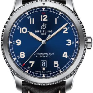 Breitling Herrklocka A17315101C1X4 Aviator 8 Automatic 41 Blå/Läder