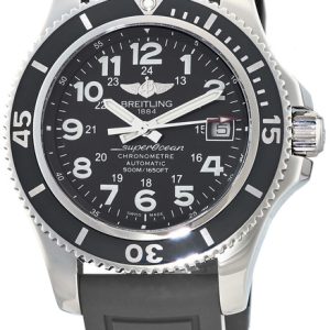 Breitling Herrklocka A17365C91B1S1 Superocean Ii 42 Svart/Gummi Ø42