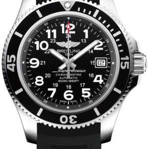 Breitling Herrklocka A17365C91B1S2 Superocean Ii 42 Svart/Gummi Ø42