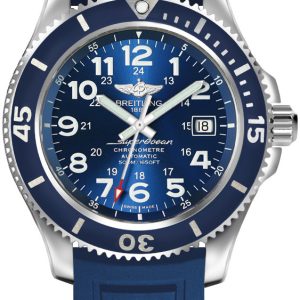 Breitling Herrklocka A17365D11C1S2 Superocean Ii 42 Blå/Gummi Ø42 mm