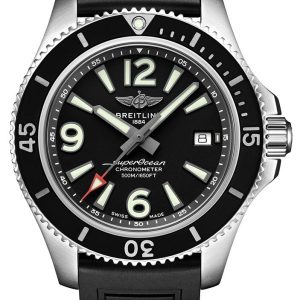 Breitling Herrklocka A17366021B1S1 Superocean Svart/Gummi Ø42 mm