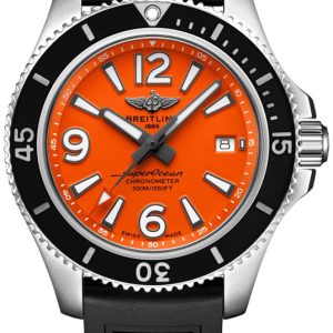 Breitling Herrklocka A17366D71O1S2 Superocean Ii 42 Orange/Gummi Ø42