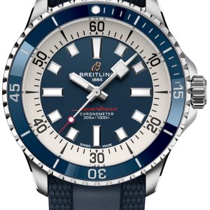 Breitling Herrklocka A17375E71C1S1 Superocean Automatic 42 Blå/Gummi