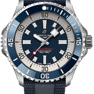 Breitling Herrklocka A17378E71C1S1 Superocean Automatic 46 Blå/Gummi