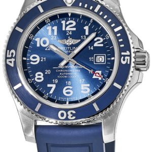 Breitling Herrklocka A17392D81C1S1 Superocean Ii 44 Blå/Gummi Ø44 mm