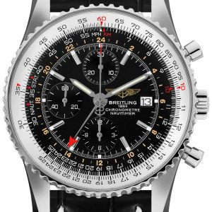 Breitling Herrklocka A24322121B1P1 Navitimer World Svart/Läder Ø46