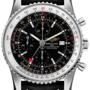 Breitling Herrklocka A24322121B1X1 Navitimer World Svart/Läder Ø46