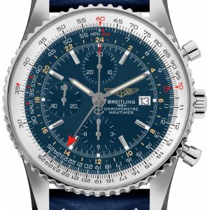 Breitling Herrklocka A24322121C1X1 Navitimer World Blå/Läder Ø46 mm