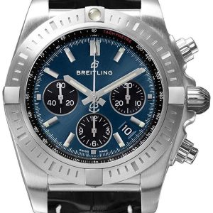 Breitling Herrklocka AB0115101C1P2 Chronomat 44 Blå/Läder Ø44 mm