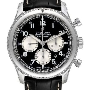 Breitling Herrklocka AB0117131B1P1 Navitimer Chronograph Svart/Läder