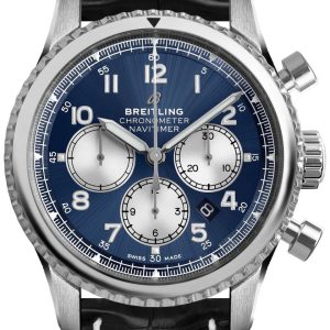 Breitling Herrklocka AB0117131C1P1 Navitimer Chronograph Blå/Läder