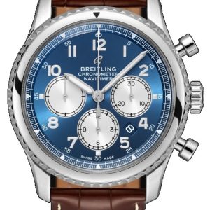 Breitling Herrklocka AB0117131C1P2 Navitimer Chronograph Blå/Läder