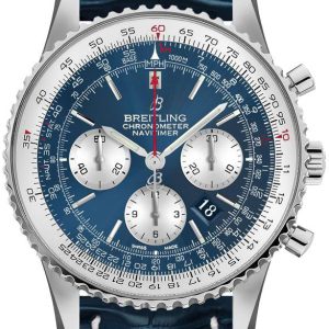 Breitling Herrklocka AB0127211C1P1 Navitimer 01 46Mm Blå/Läder Ø46