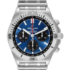 Breitling Herrklocka AB0134101C1A1 Chronomat B01 42 Blå/Stål Ø42 mm