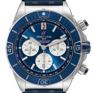 Breitling Herrklocka AB0136161C1S1 Super Chronomat B01 44 Blå/Gummi