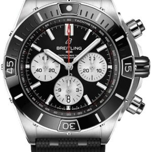 Breitling Herrklocka AB0136251B1S1 Super Chronomat B01 44 Svart/Gummi