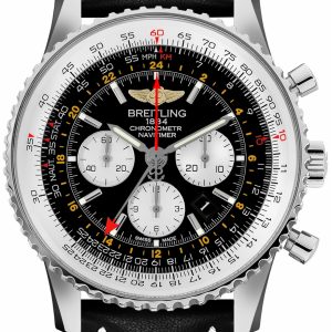 Breitling Herrklocka AB0441211B1X1 Navitimer Gmt Svart/Läder Ø48 mm