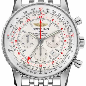 Breitling Herrklocka AB0441211G1A1 Navitimer Gmt Silverfärgad/Stål