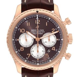 Breitling Herrklocka RB0117131Q1P1 Navitimer 08 Bronsfärgad/Läder