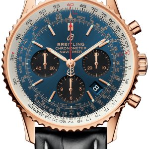 Breitling Herrklocka RB0121211C1P1 Navitimer 01 Blå/Läder Ø43 mm