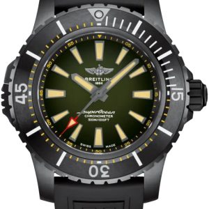 Breitling Herrklocka V17369241L1S1 Superocean Ii 48 Grön/Gummi Ø48