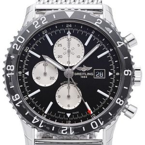 Breitling Herrklocka Y2431012-BE10-152A Chronoliner Svart/Stål Ø46