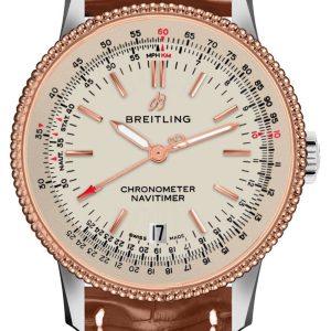 Breitling U17325211G1P1 Navitimer 01 Silverfärgad/Läder Ø38 mm