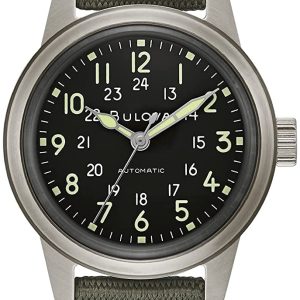 Bulova 96A259 Hack Svart/Textil Ø38 mm