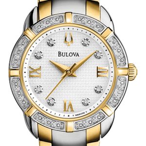 Bulova 98R170 Maribor Vit/Gulguldtonat stål Ø26 mm