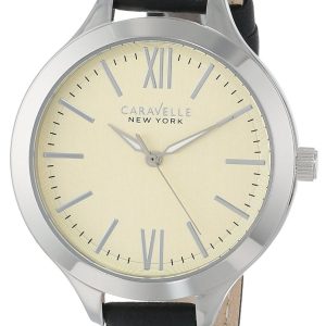 Bulova Damklocka 43L164 Caravelle Champagnefärgad/Läder Ø44.5 mm