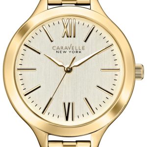 Bulova Damklocka 44L127 Caravelle Champagnefärgad/Gulguldtonat stål