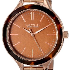 Bulova Damklocka 44L128 Caravelle Brun/Roséguldstonat stål Ø37 mm