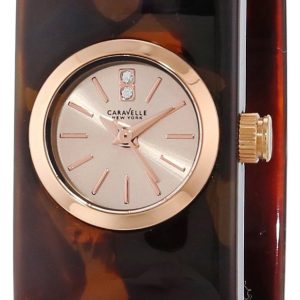 Bulova Damklocka 44L139 Caravelle Roséguldstonad/Resinplast Ø17 mm