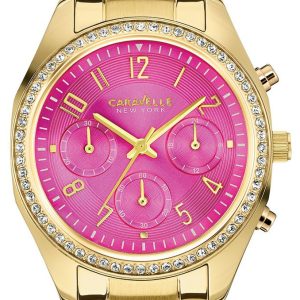 Bulova Damklocka 44L168 Caravelle Rosa/Gulguldtonat stål Ø36 mm