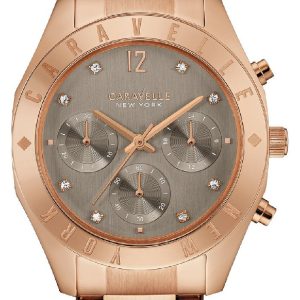 Bulova Damklocka 44L190 Caravelle Grå/Roséguldstonat stål Ø36 mm