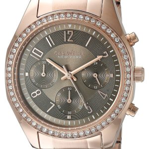 Bulova Damklocka 44L195 Caravelle Grå/Roséguldstonat stål Ø36 mm