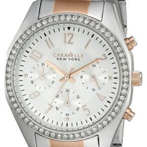 Bulova Damklocka 45L148 Caravelle Silverfärgad/Roséguldstonat stål