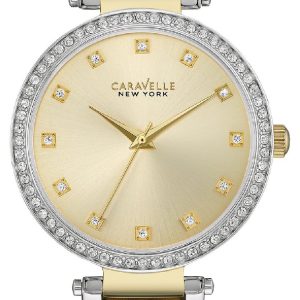 Bulova Damklocka 45L154 Caravelle Champagnefärgad/Gulguldtonat stål