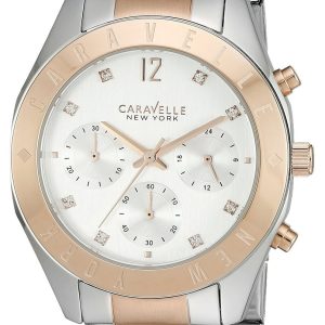 Bulova Damklocka 45L156 Caravelle Silverfärgad/Roséguldstonat stål