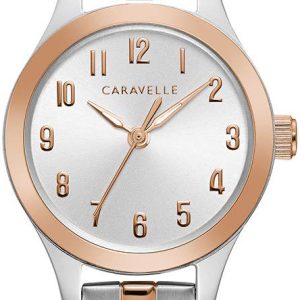 Bulova Damklocka 45L175 Caravelle Silverfärgad/Roséguldstonat stål