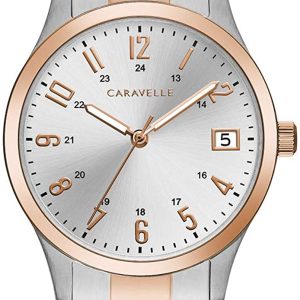 Bulova Damklocka 45L183 Caravelle Silverfärgad/Roséguldstonat stål