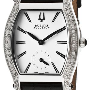 Bulova Damklocka 63R004 Accutron Vit/Läder