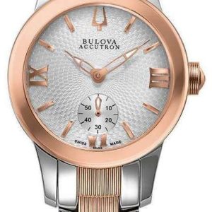 Bulova Damklocka 65L104 Accutron Vit/Roséguldstonat stål Ø31 mm