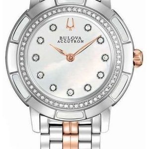 Bulova Damklocka 65R151 Accutron Vit/Roséguldstonat stål Ø32 mm